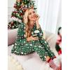 Ekouaer Women Satin Silk Pajamas Classic Long Sleeve Button Down Pjs Set Soft Loungewear(Christmas Green)
