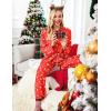 Ekouaer Women Satin Silk Pajamas Classic Long Sleeve Button Down Pjs Set Soft Loungewear(Christmas Tree)
