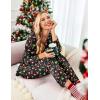 Ekouaer Women Satin Silk Pajamas Classic Long Sleeve Button Down Pjs Set Soft Loungewear(Christmas Tree-black)