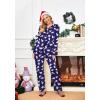 Ekouaer Women Satin Silk Pajamas Classic Long Sleeve Button Down Pjs Set Soft Loungewear(Christmas White Bear)