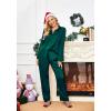 Ekouaer Women Satin Silk Pajamas Classic Long Sleeve Button Down Pjs Set Soft Loungewear(Green)