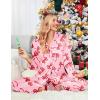 Ekouaer Women Satin Silk Pajamas Classic Long Sleeve Button Down Pjs Set Soft Loungewear(Pink Bow)