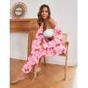 Ekouaer Women Satin Silk Pajamas Classic Long Sleeve Button Down Pjs Set Soft Loungewear(Pink Bow)