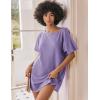 Ekouaer 3 Pack Women’s T-shirt Nightgown Waffle Knit Short Sleeve Sleepshirts Casual Cover Ups S-XXXL(Set 4)