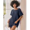 Ekouaer 3 Pack Women’s T-shirt Nightgown Waffle Knit Short Sleeve Sleepshirts Casual Cover Ups S-XXXL(Set 5)