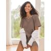 Ekouaer 3 Pack Women’s T-shirt Nightgown Waffle Knit Short Sleeve Sleepshirts Casual Cover Ups S-XXXL(Set 7)