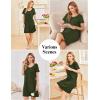 Ekouaer Cotton Nightgowns for Women Soft Sleep Shirt with Pocket Short Sleeve Crewneck Nightshirts S-XXL(Army Green)