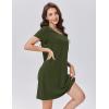 Ekouaer Cotton Nightgowns for Women Soft Sleep Shirt with Pocket Short Sleeve Crewneck Nightshirts S-XXL(Army Green)
