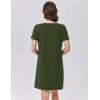 Ekouaer Cotton Nightgowns for Women Soft Sleep Shirt with Pocket Short Sleeve Crewneck Nightshirts S-XXL(Army Green)