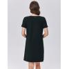 Ekouaer Cotton Nightgowns for Women Soft Sleep Shirt with Pocket Short Sleeve Crewneck Nightshirts S-XXL(Black)