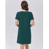 Ekouaer Cotton Nightgowns for Women Soft Sleep Shirt with Pocket Short Sleeve Crewneck Nightshirts S-XXL(Blue Green)
