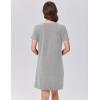 Ekouaer Cotton Nightgowns for Women Soft Sleep Shirt with Pocket Short Sleeve Crewneck Nightshirts S-XXL(Light Grey)
