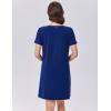 Ekouaer Cotton Nightgowns for Women Soft Sleep Shirt with Pocket Short Sleeve Crewneck Nightshirts S-XXL(Navy Blue)