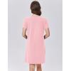 Ekouaer Cotton Nightgowns for Women Soft Sleep Shirt with Pocket Short Sleeve Crewneck Nightshirts S-XXL(Pink)