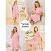 Ekouaer Cotton Nightgowns for Women Soft Sleep Shirt with Pocket Short Sleeve Crewneck Nightshirts S-XXL(Pink)