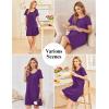 Ekouaer Cotton Nightgowns for Women Soft Sleep Shirt with Pocket Short Sleeve Crewneck Nightshirts S-XXL(Purple)