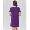 Ekouaer Cotton Nightgowns for Women Soft Sleep Shirt with Pocket Short Sleeve Crewneck Nightshirts S-XXL(Purple)