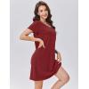 Ekouaer Cotton Nightgowns for Women Soft Sleep Shirt with Pocket Short Sleeve Crewneck Nightshirts S-XXL(Wine Red)