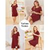 Ekouaer Cotton Nightgowns for Women Soft Sleep Shirt with Pocket Short Sleeve Crewneck Nightshirts S-XXL(Wine Red)