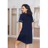 Ekouaer Nightgowns for Women 2 Pack Button Down Sleep Shirts Short Sleeve Night Shirts V Neck Sleepwear Soft Pajama Dress(Navy Blue/Wine Red)