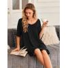 Ekouaer Nightgowns for Women 3 Pack Sleepshirt Short Sleeve Nightshirt V Neck Sleepdress Oversized Sleepwear(Black+navy Blue+light Blue)