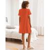 Ekouaer Nightgowns for Women Button Down Pajamas Tops Short Sleeve Sleepwear V-Neck Sleepwear S-3XL(Caramel)