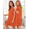 Ekouaer Nightgowns for Women Button Down Pajamas Tops Short Sleeve Sleepwear V-Neck Sleepwear S-3XL(Caramel)