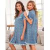 Ekouaer Nightgowns for Women Button Down Pajamas Tops Short Sleeve Sleepwear V-Neck Sleepwear S-3XL(Ethnic Print)