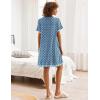 Ekouaer Nightgowns for Women Button Down Pajamas Tops Short Sleeve Sleepwear V-Neck Sleepwear S-3XL(Ethnic Print)