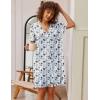 Ekouaer Nightgowns for Women Button Down Pajamas Tops Short Sleeve Sleepwear V-Neck Sleepwear S-3XL(Flower)