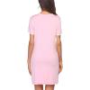 Ekouaer Nightgowns for Women Button Down Pajamas Tops Short Sleeve Sleepwear V-Neck Sleepwear S-3XL(Misty Rose)
