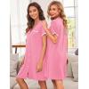 Ekouaer Nightgowns for Women Button Down Pajamas Tops Short Sleeve Sleepwear V-Neck Sleepwear S-3XL(Pink)