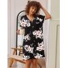 Ekouaer Nightgowns for Women Button Down Pajamas Tops Short Sleeve Sleepwear V-Neck Sleepwear S-3XL(Pink Flower)
