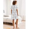 Ekouaer Nightgowns for Women Button Down Pajamas Tops Short Sleeve Sleepwear V-Neck Sleepwear S-3XL(Stars)