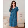 Ekouaer Nightgowns for Women Pleated Sleep Shirts Short Sleeve Night Shirts Comfy Ladies Sleepdress(Dog Footprints)