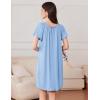 Ekouaer Nightgowns for Women Pleated Sleep Shirts Short Sleeve Night Shirts Comfy Ladies Sleepdress(Light Blue)