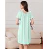 Ekouaer Nightgowns for Women Pleated Sleep Shirts Short Sleeve Night Shirts Comfy Ladies Sleepdress(Light Green)