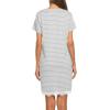 Ekouaer Women Striped Nightgowns Button Down Sleepshirts Short Sleeves Nightshirts(01 Aa-grey Striped)