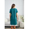 Ekouaer Women Striped Nightgowns Button Down Sleepshirts Short Sleeves Nightshirts(Blue Green)