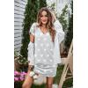 Ekouaer Womens 2 Pack Nightgown V Neck Sleepshirt Short Sleeve Nightshirt Soft Sleep Dress with Pockets(Grey Star+black)