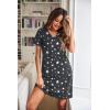 Ekouaer Womens Nightgown 2 Pack Nightgowns for Women Short Sleeves Button Down V Neck Womens Sleepwear S-XXL(Light Grey+grey Star)