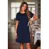 Ekouaer Womens Nightgown 2 Pack Nightgowns for Women Short Sleeves Button Down V Neck Womens Sleepwear S-XXL(Navy Blue+red Heart)