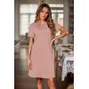 Ekouaer Womens Nightgown 2 Pack Nightgowns for Women Short Sleeves Button Down V Neck Womens Sleepwear S-XXL(Pink+blue Sky)