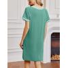 Ekouaer Womens Nightgown Short Sleeve Sleepshirt V Neck Sleepdress Casual Nightshirt Sleepwear Loungewear S-XXXL(Green)