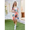Ekouaer Womens Nightgown Short Sleeve Sleepshirt V Neck Sleepdress Casual Nightshirt Sleepwear Loungewear S-XXXL(Marble Pattern)