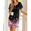 Ekouaer Women’s Nightgowns Short Sleeve Nightshirt Soft Night Gown Ladies Nightdress Comfy Pajama Dress(Cherry Blossoms)