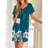 Ekouaer Women’s Nightgowns Short Sleeve Nightshirt Soft Night Gown Ladies Nightdress Comfy Pajama Dress(Green Floral)