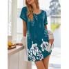 Ekouaer Women’s Nightgowns Short Sleeve Nightshirt Soft Night Gown Ladies Nightdress Comfy Pajama Dress(Green Floral)