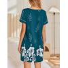 Ekouaer Women’s Nightgowns Short Sleeve Nightshirt Soft Night Gown Ladies Nightdress Comfy Pajama Dress(Green Floral)