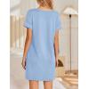 Ekouaer Women’s Nightgowns Short Sleeve Nightshirt Soft Night Gown Ladies Nightdress Comfy Pajama Dress(Light Blue)